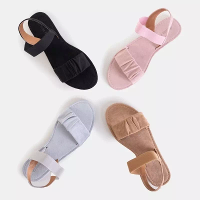 OUTLET Graue Damensandalen aus Öko-Wildleder Wiskonsin - Schuhe