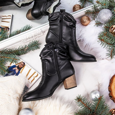 ВИХІД Vincenza чорні теплі ковбойські черевики - Взуття