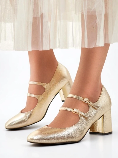 Royalfashion Damenlackierte High Heels mit Riemen Ovinna