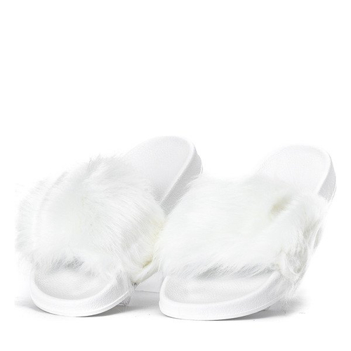 Білі шльопанці з хутром Millie - Взуття