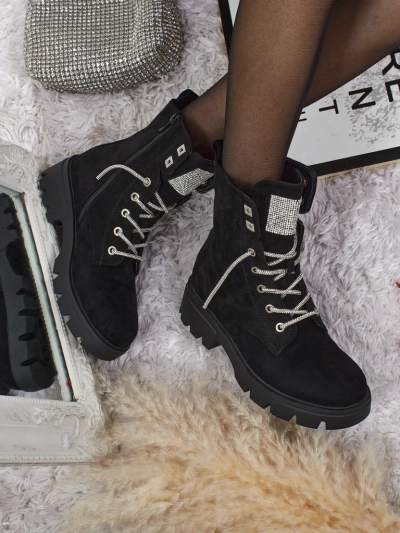 Öko-Wildleder Damenstiefeletten Tessaro mit Schnürung