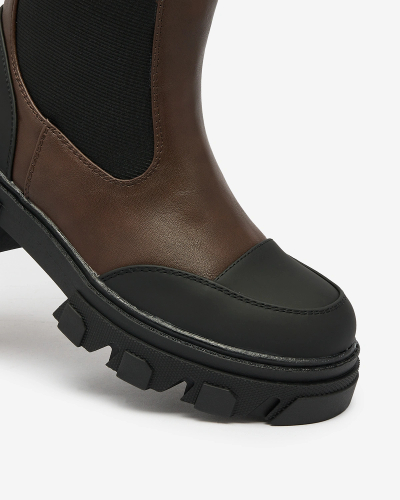 Royalfashion Dunkelbraune mittelhohe Damenstiefel Blyss