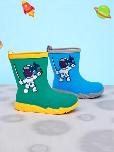 Royalfashion Kinderregenstiefel mit dem Cosmos-Boy-Astronauten