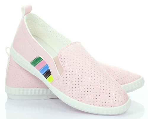 Różowe trampki slip on - Obuwie