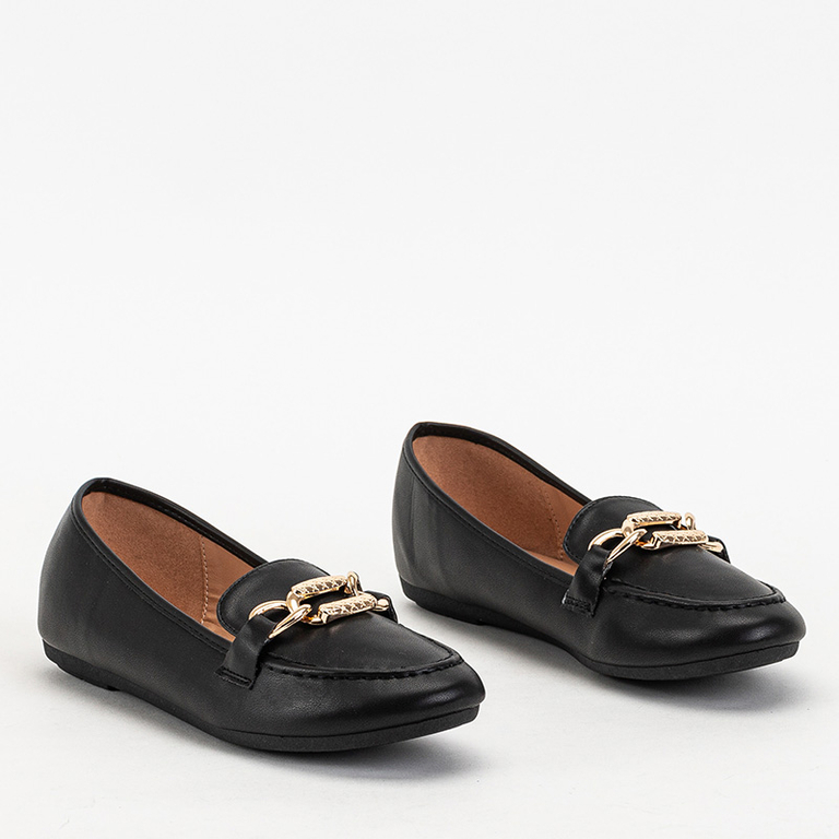 Schwarze Damen Eco-Leder Loafer Zolli-Schuhe
