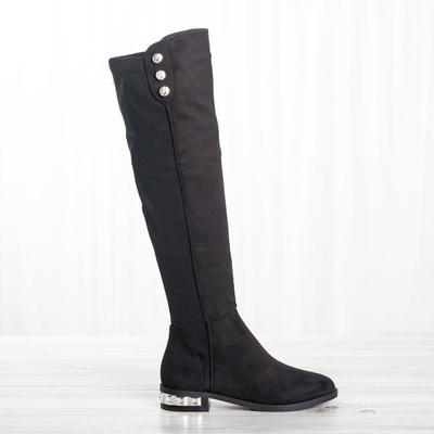 Black Elly Stiefel mit flachem Absatz - Schuhe