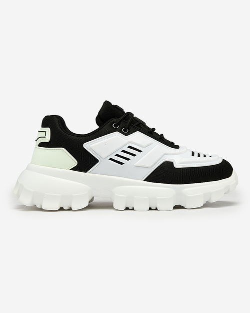 Royalfashion Біло-чорні тканинні спортивні кросівки для чоловіків Lamkim