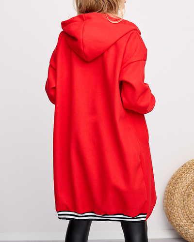 Rote Damenjacke - Mantel mit Dekoration - Kleidung