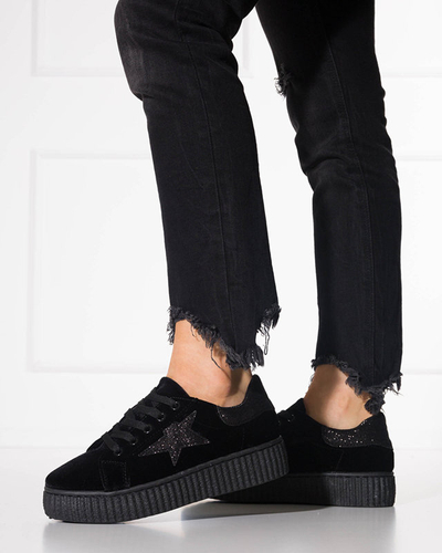 Schwarze Estreni Velours-Sneaker für Damen - Schuhe