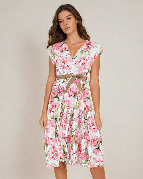 Royalfashion Жіноча сукня міді з квітковим візерунком