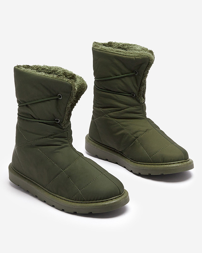 Dunkelgrüne Damenschuhe a'la Schneestiefel Amirfu- Footwear