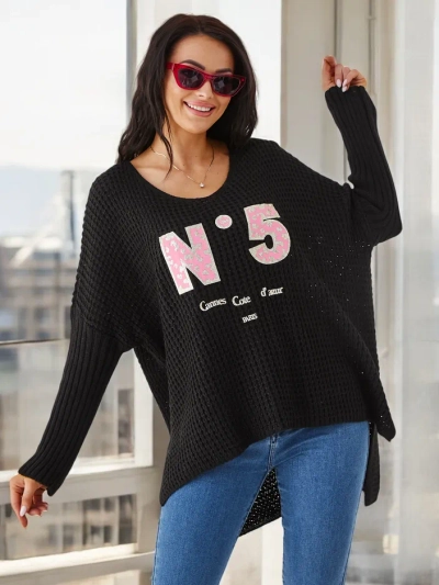 Royalfashion Жіночий акриловий в'язаний светр з принтами