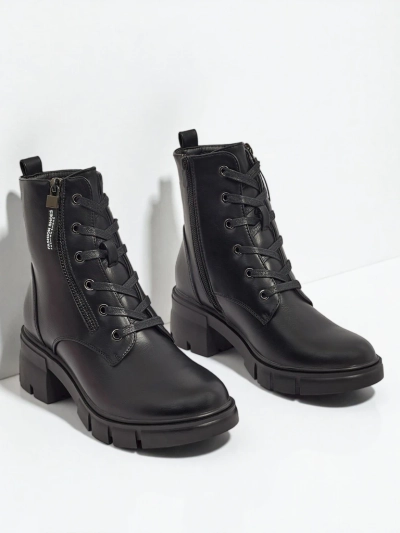 Öko-Leder Schnürstiefeletten für Damen Nomelira