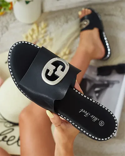 Royalfashion Damen Fim flache Sohle Flip-Flops