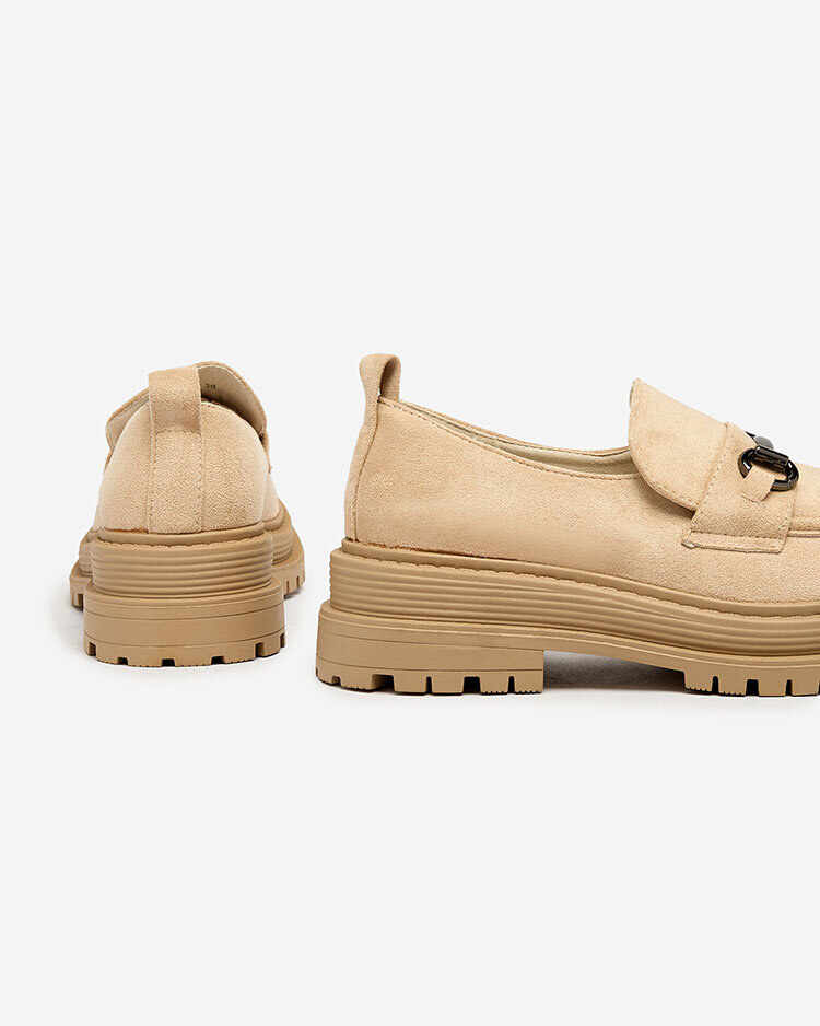 Royalfashion Damen Mokassins aus Öko-Wildleder in Beige Metaqom