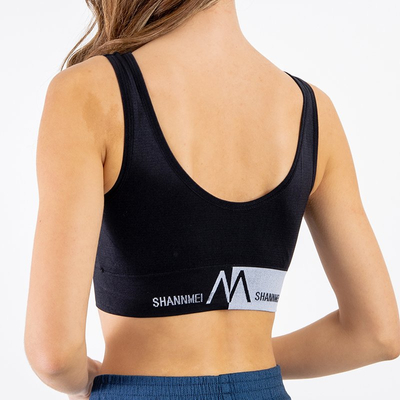 Schwarzer Sport-BH mit Inschriften - Unterwäsche