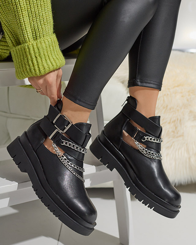 Damenstiefel mit Ausschnitten in Schwarz Setica - Schuhe