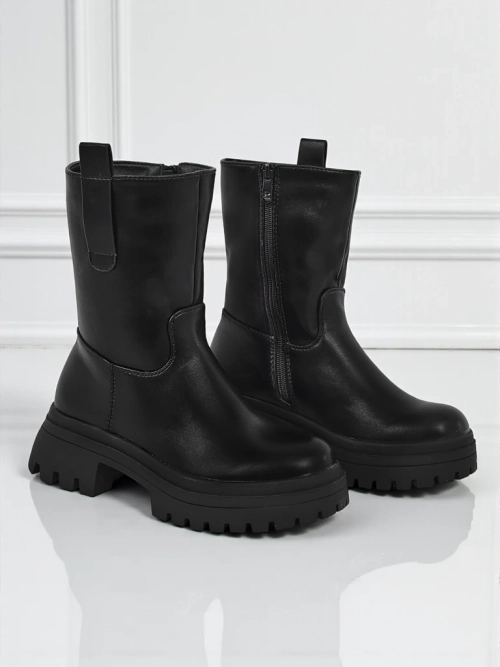 Високі жіночі ботильйони з еко шкіри Scarlet Mist