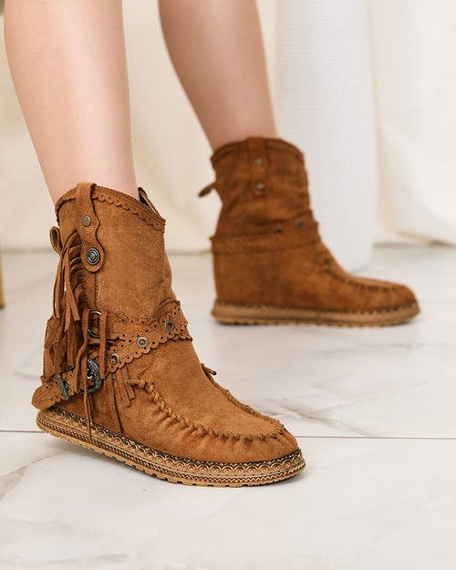 Жіночі черевики Royalfashion Camel з прихованим анкером Dibisa