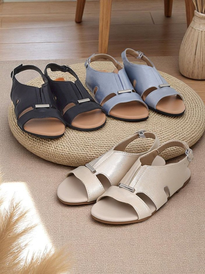 Royalfashion Damen Sandalen mit flacher Sohle Solea Comfort