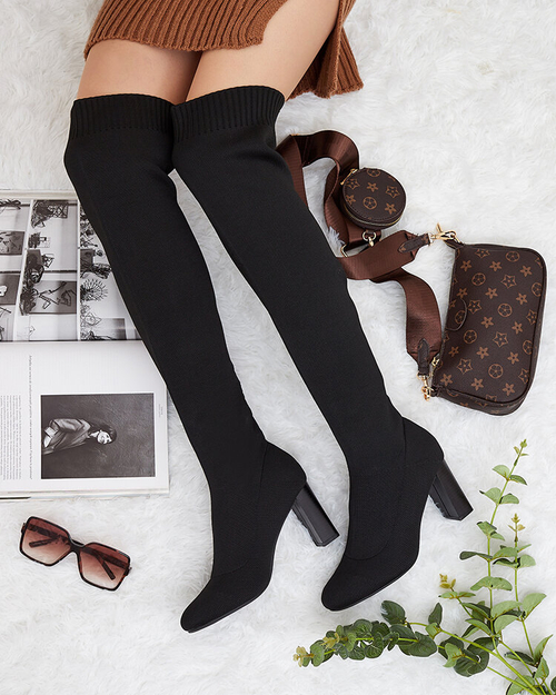 Royalfashion Жіночі чоботи-сліпони вище коліна Nolels