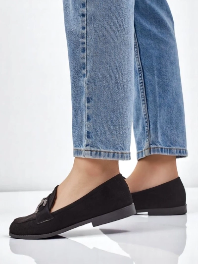 Royalfashion Elegante Damen-L Loafer mit Zirkonia-Dekoration Zante