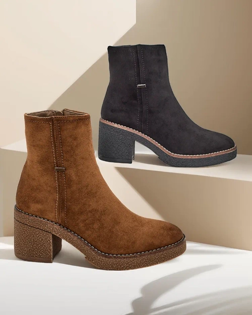 Жіночі чоботи на стілетному каблуці Royalfashion Eco-suede на щиколотці Egrios