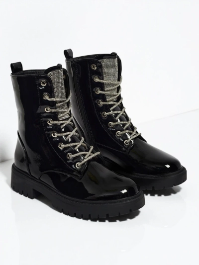 Lackierte Damen Schnürstiefeletten Fjorra