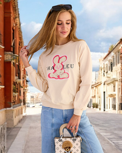 Royalfashion Damen Sweatshirt aus Baumwolle mit dünnem Druck
