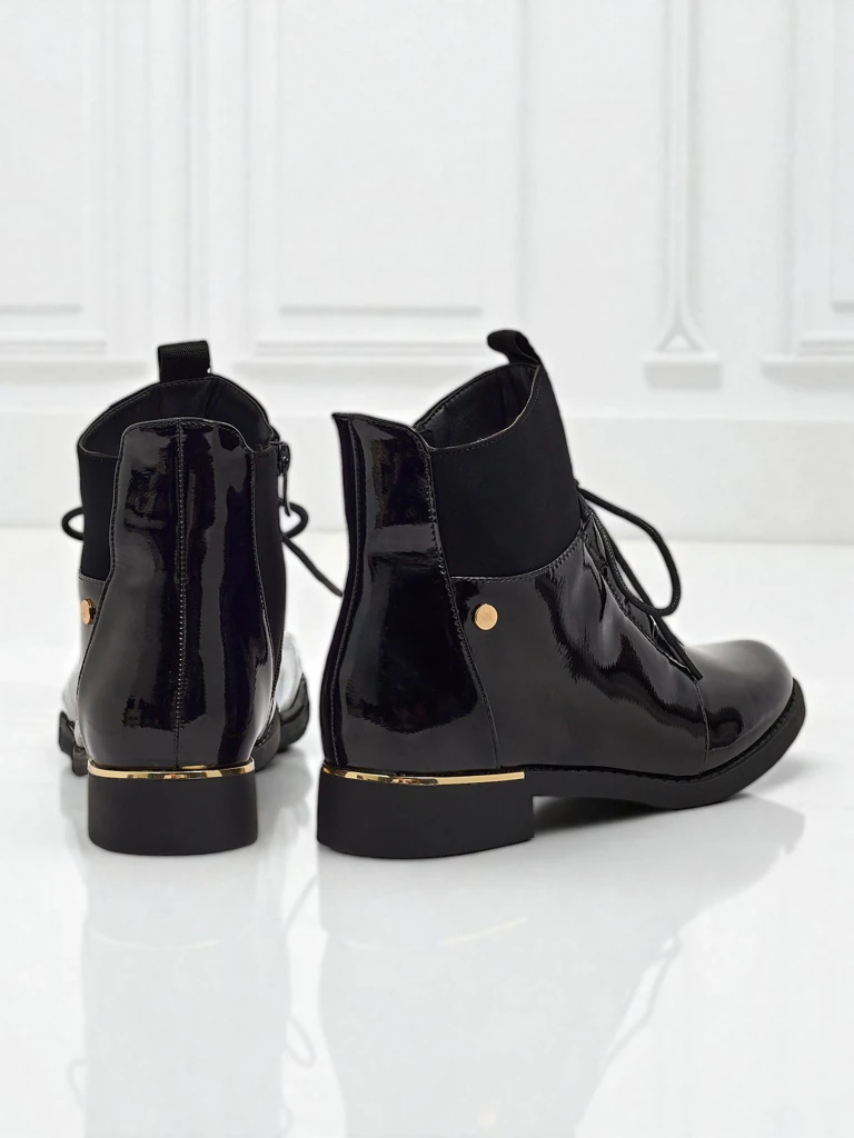 Lackierte Damenstiefeletten Avoria mit Schnürung