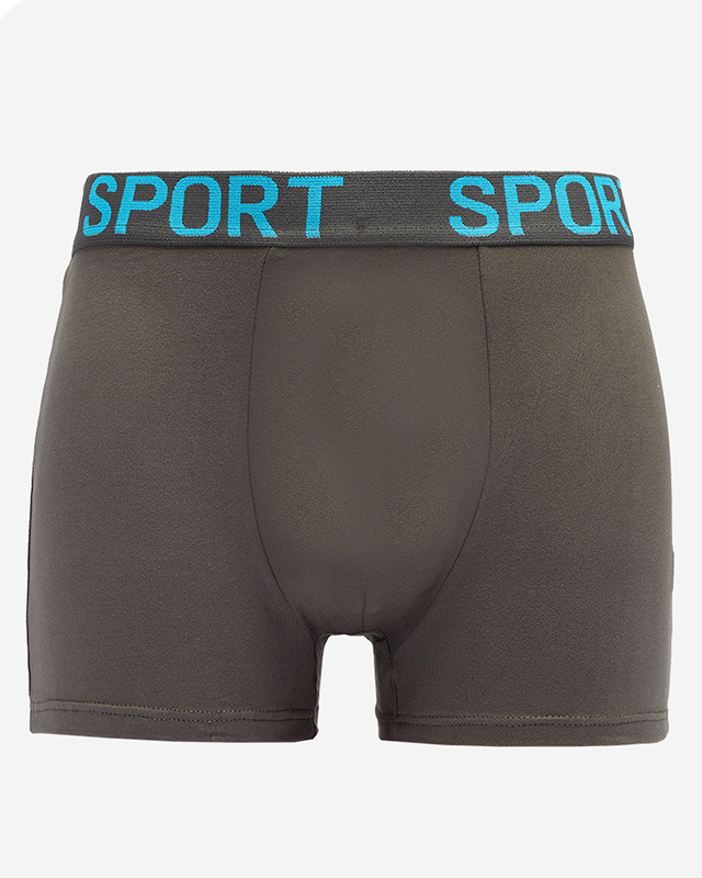 Dunkelgraue Herren-Boxershorts mit Aufschrift - Underwear