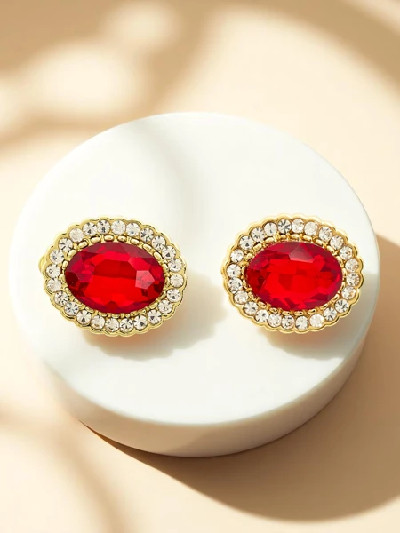 Royalfashion Damen-Clip-Ohrringe mit Kristall und Zirkonia