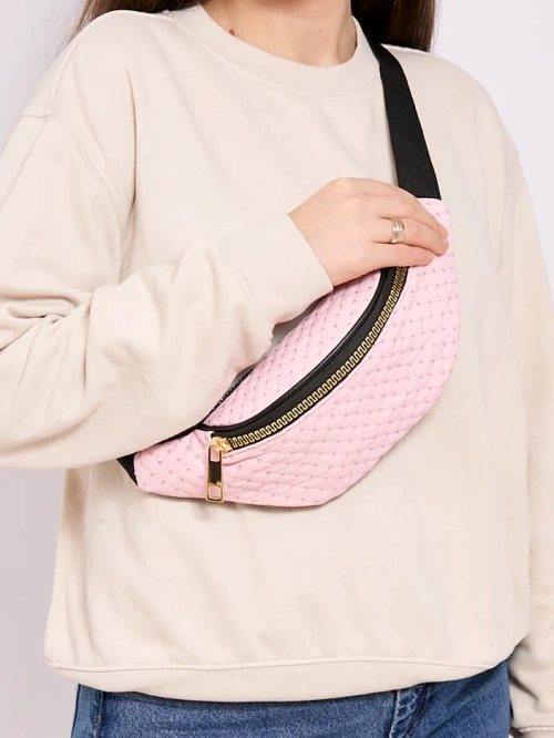 Royalfashion Жіночий стьобаний поясний мішок з паєтками