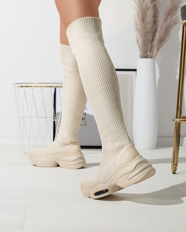 Beige Damenstiefel zum Hineinschlüpfen Georisa - Footwear