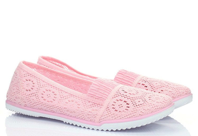 Różowe baleriny slip-on - Obuwie