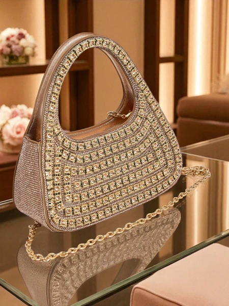 Royalfashion Damen Clutch Handtasche mit Zirkonia Myra Quill