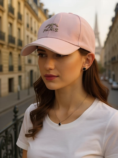 Royalfashion Cap mit Strass Paris Glam