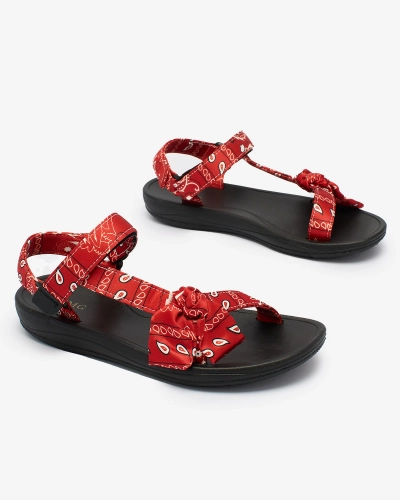 Royalfashion Rote Damensandalen mit Schleife Oyall