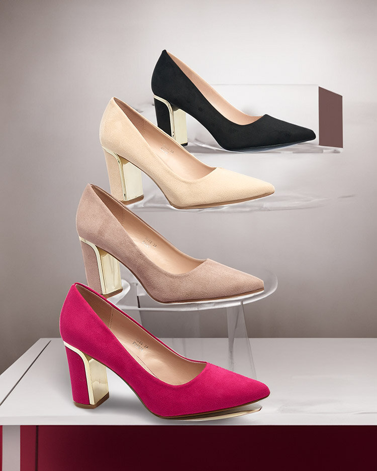 Royalfashion Beige Damen Öko-Wildleder-Pumps Afrogosa