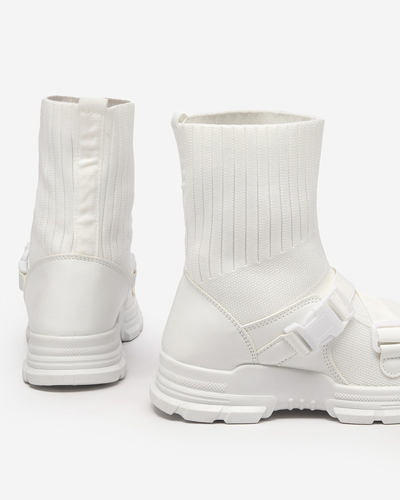 Weiße High-Top-Sneaker für Damen mit Cerini-Verzierung - Schuhe