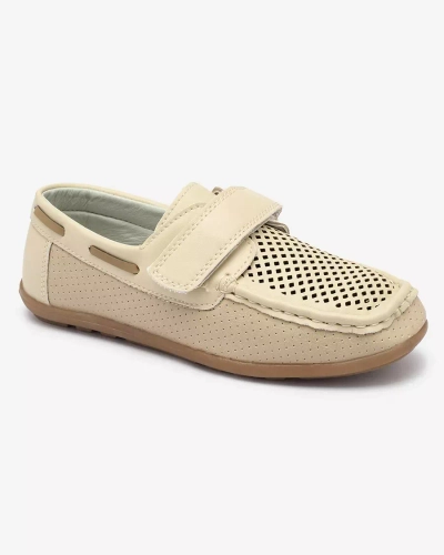 Durchbrochene Kindermokassins in Beige Nexxc- Footwear