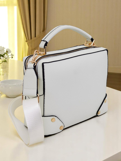 Royalfashion Kleine quadratische Handtasche aus Ökoleder Mila Box