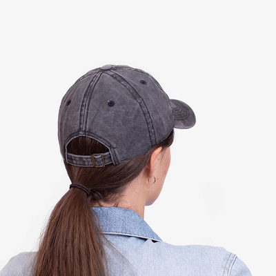 Damen-Baseballmütze aus schwarzem Jeansstoff - Accessoires