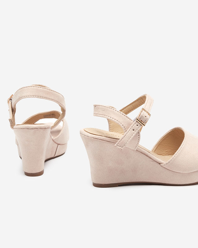 Beige Damen-Keilsandalen Nalem - Schuhe
