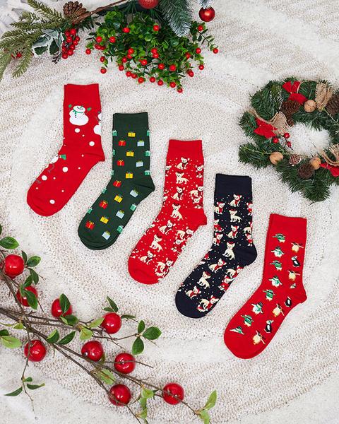 Royalfashion Довгі чоловічі шкарпетки Royalfashion Long Men's Christmas Socks 5/pack