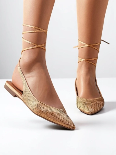 Royalfashion Damen Ballerinas mit Strasssteinen ohne Absatz Daggas