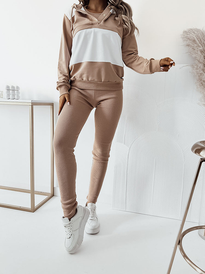 Royalfashion Hellbraunes gestreiftes 3er-Set für Damen