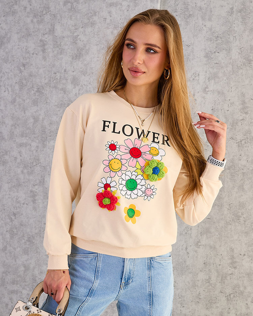 Жіночий бавовняний світшот з тонким принтом Royalfashion