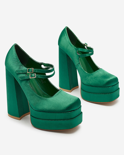 Grüne Damen hohe Stiletto-Pumps Elika - Footwear