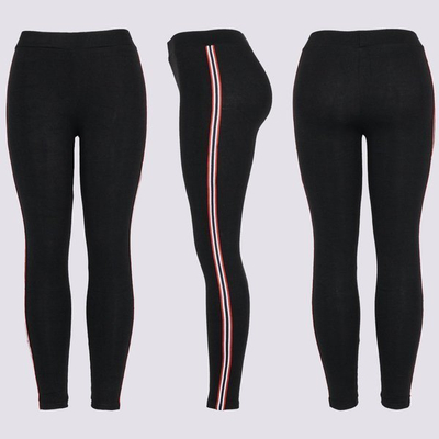 Schwarze Leggings mit Streifen - Hose 1